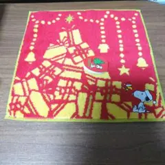 最終値段【新品タグ付】スヌーピータオル　タオルハンカチ　クリスマス柄