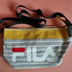 FILA ストライプ ショルダーバッグ グレー/イエロー