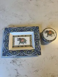 Wedgwood Blue Elephant トレイ 小物入れ