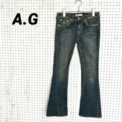 A.G ブーツカット デニムパンツ（26）インディゴ フレア 色落ち加工のサムネイル