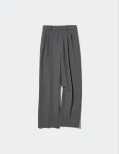 【Sサイズ】ユニクロ UNIQLO グレー タックワイドパンツ