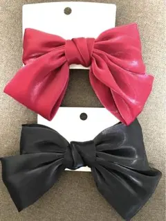 サテンリボンバレッタ２点