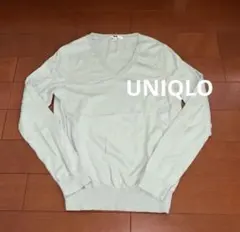 UNIQLO ユニクロ コットンカシミヤ Vネック ニット セーター L 春色