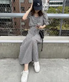 マルチウェイセットワンピース　チェック柄