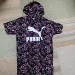 PUMA 半袖 フード付き Tシャツ 総柄 ブラック ASIA S160のサムネイル