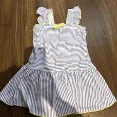 女の子向けストライプワンピース水着