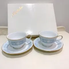【新品箱付】ノリタケNoritake/レースウッドゴールド/カップ&ソーサーペア