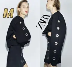 新品 ZARA 定価7,990円 スキューバエフェクト スウェット M 黒