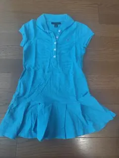 TOMMY HILFIGER 水色ポロワンピース 6-7Y