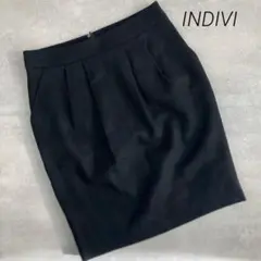 美品❣️INDIVI インディヴィ ブラック 台形スカート ポケット付 38