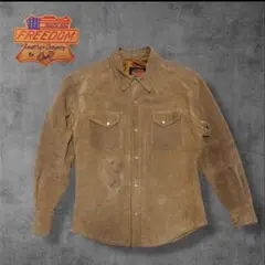 90sVintage FreedomLeather豚革スエードウェスタンシャツのサムネイル