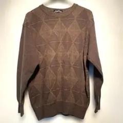 ジャックニクラウスLサイズ ブラウン アーガイル柄 ニットセーター