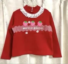 【平成レトロ】新品タグ付mezzo piano メゾピアノ　いちごトレーナー 赤