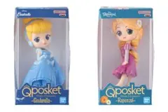 Disneyプリンセス★ラプンツェル Qposket フィギア5体set ラプンツェルとベルがより美しく！バンプレストQ posket Disney