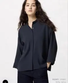 【完売品】ユニクロ UNIQLO ドレープブラウス7分袖 3XL 大きいサイズ
