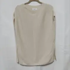 OPAQUE.CLIP ベージュ ニットロングベスト40/ L アンゴラ混