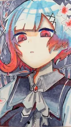魔法少女ノ魔女裁判 まのさば 手描きイラスト 桜羽エマ