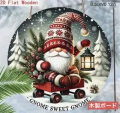 ウェルカム木製ボード 701 赤いカートのノーム