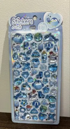 【ブルー】うるちゅる系★立体シール