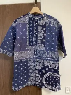 janalstandard relume バンダナ柄 半袖シャツ L ネイビー系