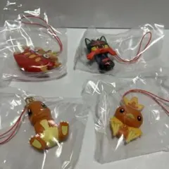 ポケモン　ポケットモンスターぺたんこマスコット　タイプほのお　4体セット