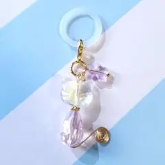 キラキラにゃんこ＆スターアンブレラマーカー 傘めじるしチャーム ねこチャーム