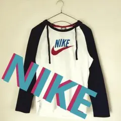 Nike フード パーカー ホワイト ネイビー 白 紺 スポーツ ロゴ ナイキ