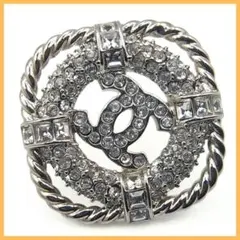 CHANEL シャネル B19C ラインストーン ロープ ココマーク ブローチ