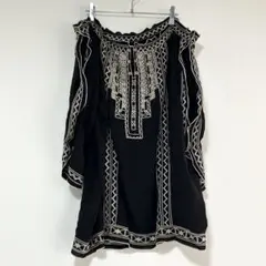 n1227 ヴィンテージ 大きいサイズ ボヘミアン刺繍 チュニック ブラウス