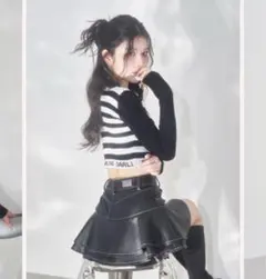 ダーリッチ フリルレザーショートパンツ