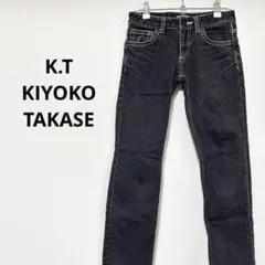 タカセキヨコ　デニム　黒　ジーンズ　長ズボン 130　3S カジュアル　シンプル