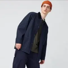 新品 GU カバーオールジャケット ネイビー濃紺 3XL 大きいサイズ デニムのサムネイル