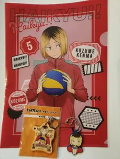 ハイキュー　孤爪研磨　10周年記念展　クリアファイル　木製キーホルダー　ラバスト