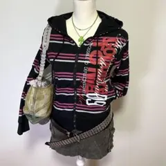 パーカー y2k 平成 ギャル グランジ マクブリング テック ロゴ 英字