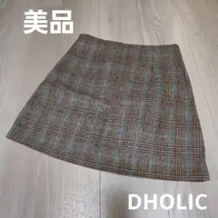 【美品】DHOLIC 台形 スカート チェック