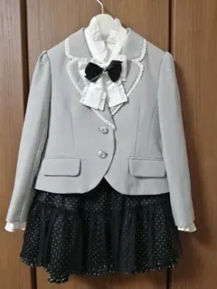 ELLE入学式・フォーマルドレス グレー・黒・白　130