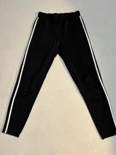 ブラック サイドストライプ ジョガーパンツ