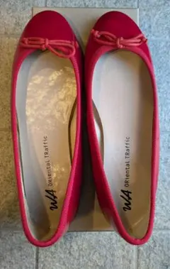 WA オリエンタルトラフィック フラットエナメルパンプス 赤 未使用インソール付