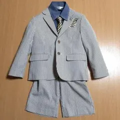 ストライプ フォーマルスーツ 110cm ネクタイ付き