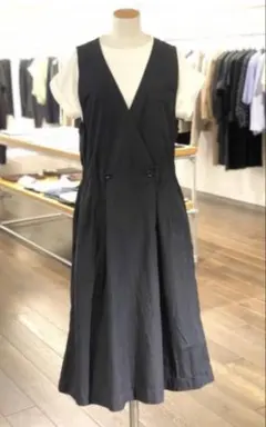 MHL.マーガレットハウエル　ロングワンピース　ジャンパースカート　サイズⅠ 黒