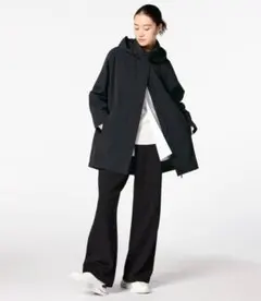 【新品】ユニクロ ブロックテックハーフコート S 黒