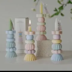 【最終値下】アロマ　カラーキャンドル　韓国　パステル　水色　ピンク