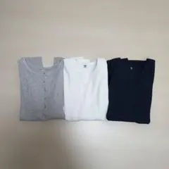 UNIQLO ボタン付きカットソー 3色セット