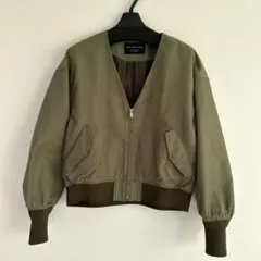 MACPHEE レディース　ノーカラー ブルゾン カーキ　トゥモローランド