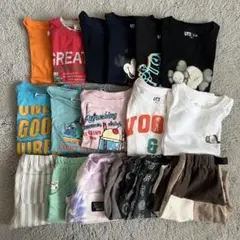 【100cm】多色 Tシャツとショートパンツセット 夏 保育園着 BREEZE