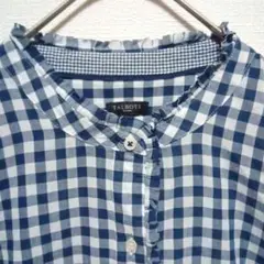 【大きいサイズ】TALBOTS 長袖フリルシャツ 2X 大人かわいい♡ギンガム