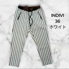 【美品】 INDIVI カジュアルパンツ 36 ホワイト 417のサムネイル