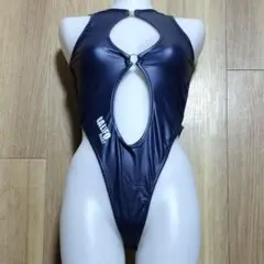 ★レースクイーン　コスプレ　ハイレグレオタード　ネイビー　クロッチ部分ホック付きのサムネイル