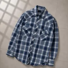 Wrangler ウエスタンシャツブルー L相当 スナップボタン アメカジ 古着のサムネイル