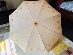 サーモンピンク レトロ　昭和　アンティーク　折りたたみ傘　日傘